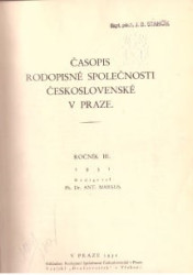 Časopis Rodopisné Společnosti Československé v Praze (1931)