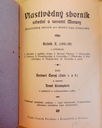 Vlastivědný sborník střední a severní Moravy - ročník X. (1931-1932) a XIII (1934-1935)