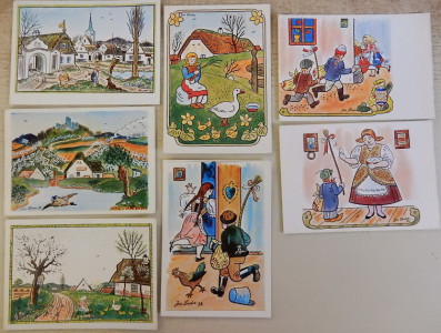 Pohlednice Josef LADA (7 x Velikonoce)