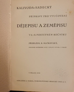 Přípravy pro vyučování dějepisu a zeměpisu