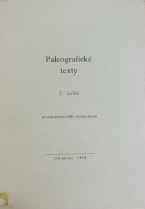 Paleografické texty 1 - 2